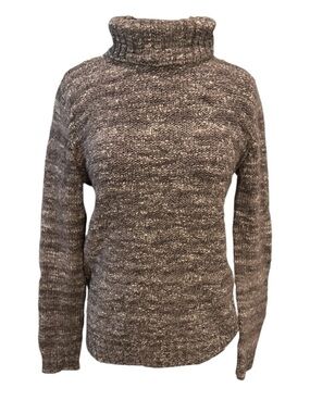 Farmer’s Market Iceland 100% Wool Brown Marled Turtleneck Sweater Women’s Size M